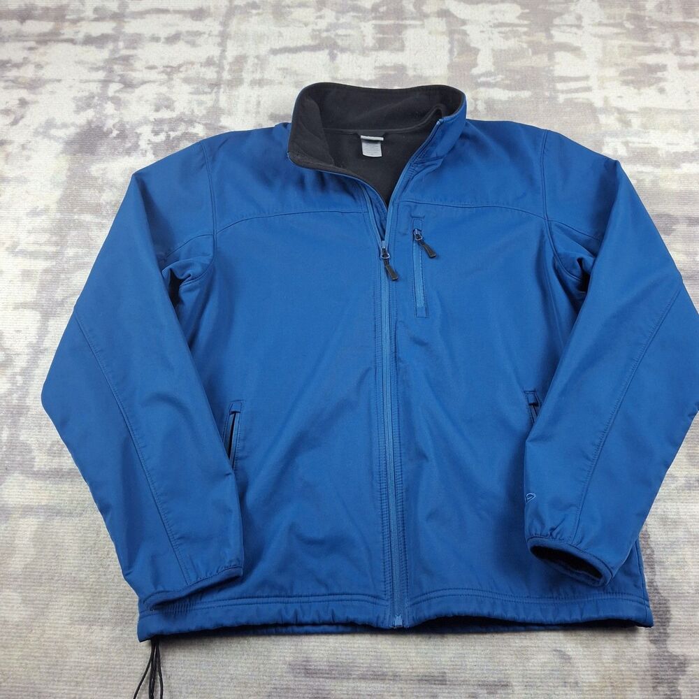 C9 Champion Mens Medium M Softshell Jacket Blue Full Zip Fleece Lined Outdoor